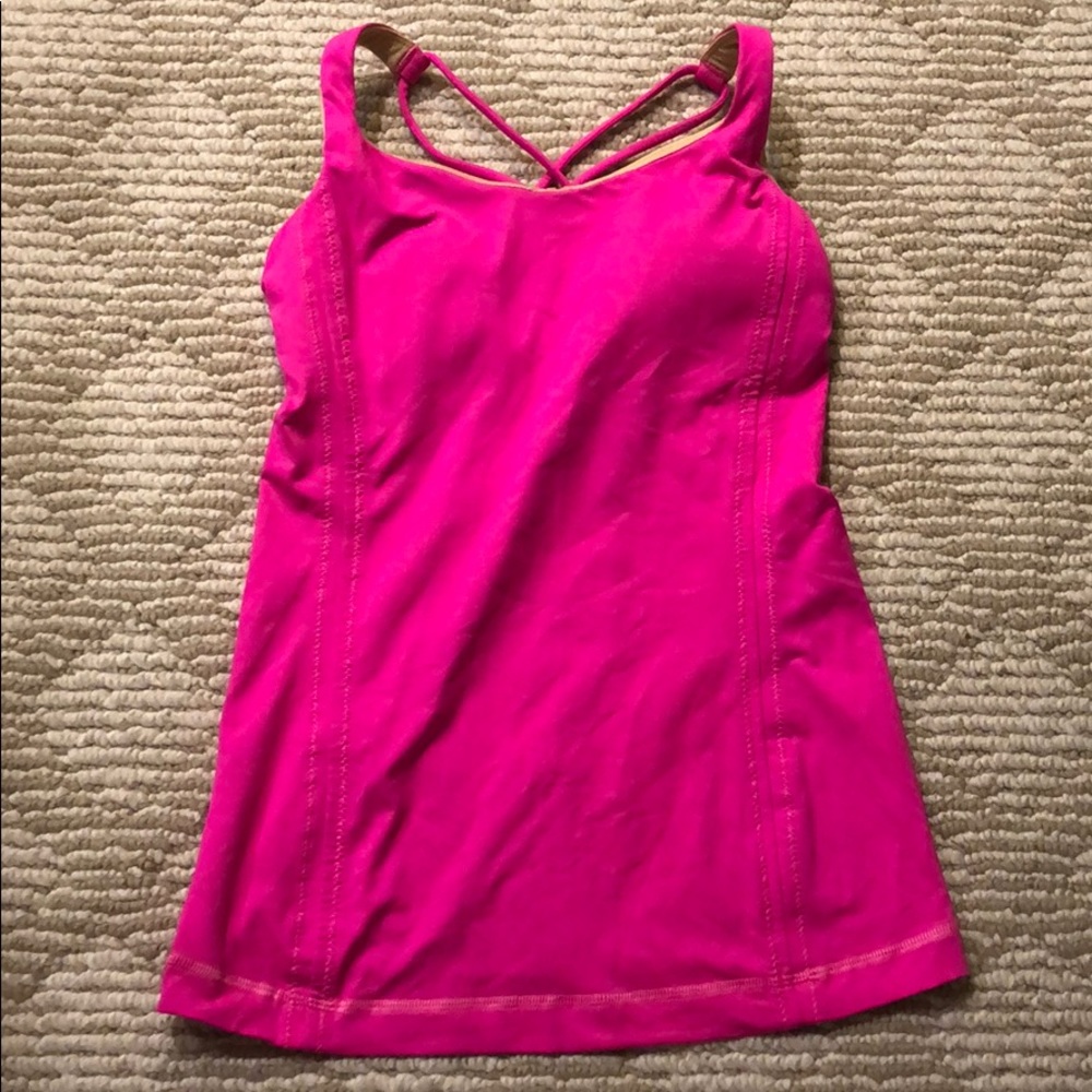 Power Y fuchsia built in bra tank